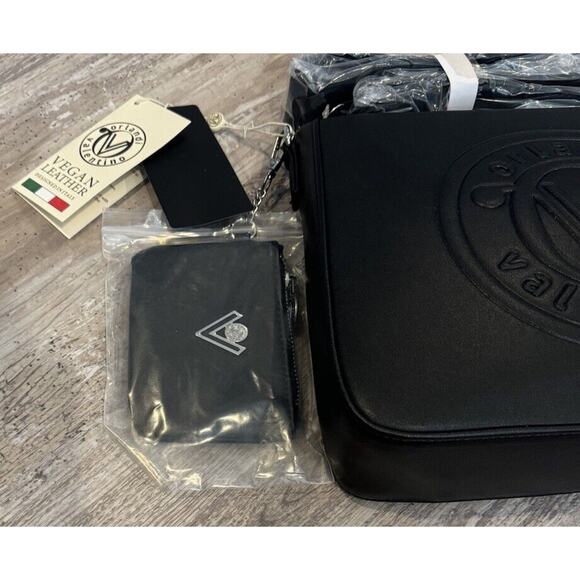 Valentino Orlandi Black Crossbody Bag NWT Vegan Leather Designed in Italy - Picture 4 of 6